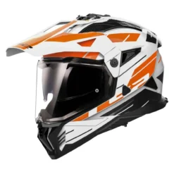 Casco Adventure Ls2 Mx702 Pioneer II Namib White Orange