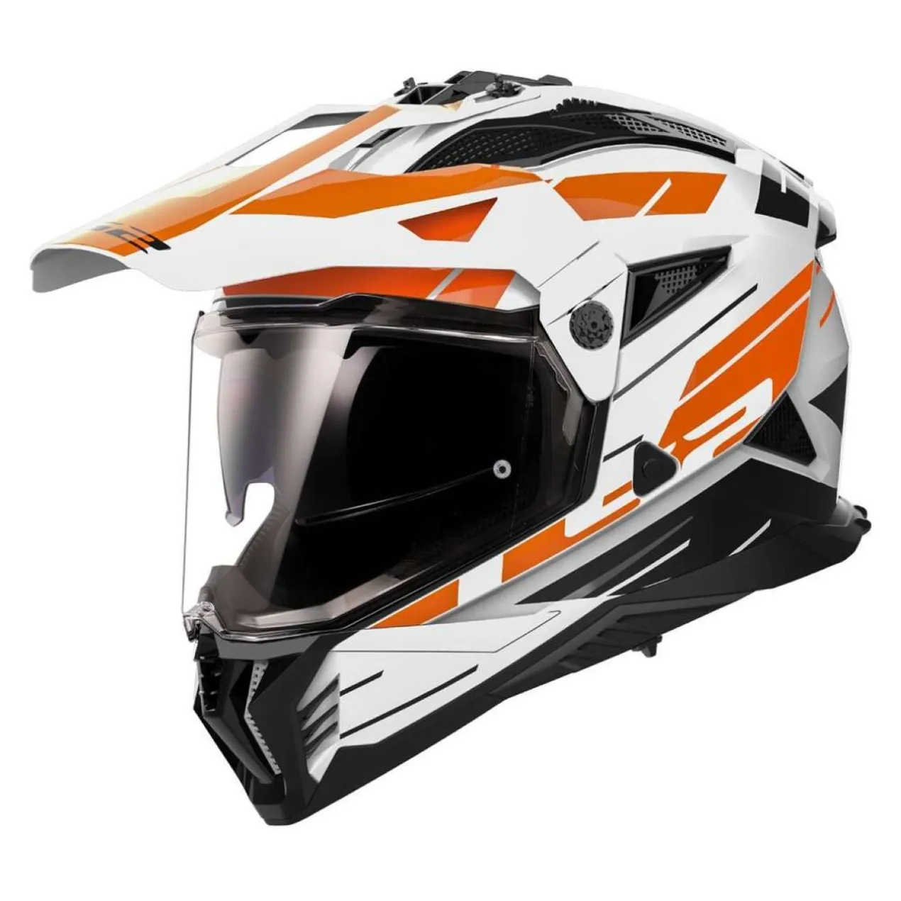 Casco Adventure Ls2 Mx702 Pioneer II Namib White Orange