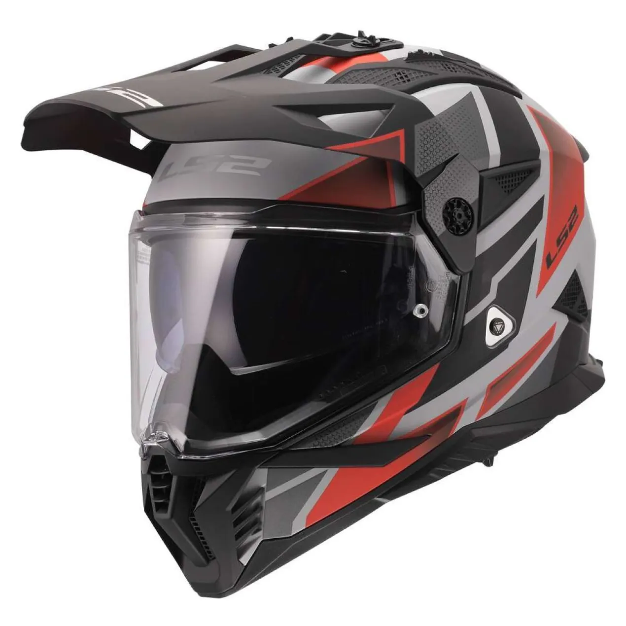 Casco Adventure Ls2 Mx702 Pioneer II Block Grey Red