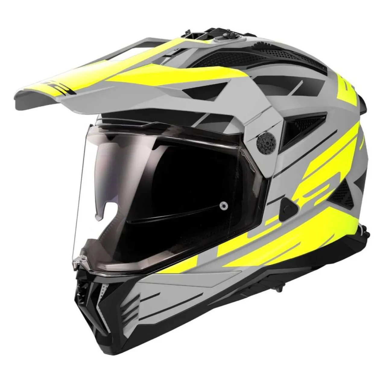 Casco Adventure Ls2 Mx702 Pioneer II Namib M.grey H-v Yellow