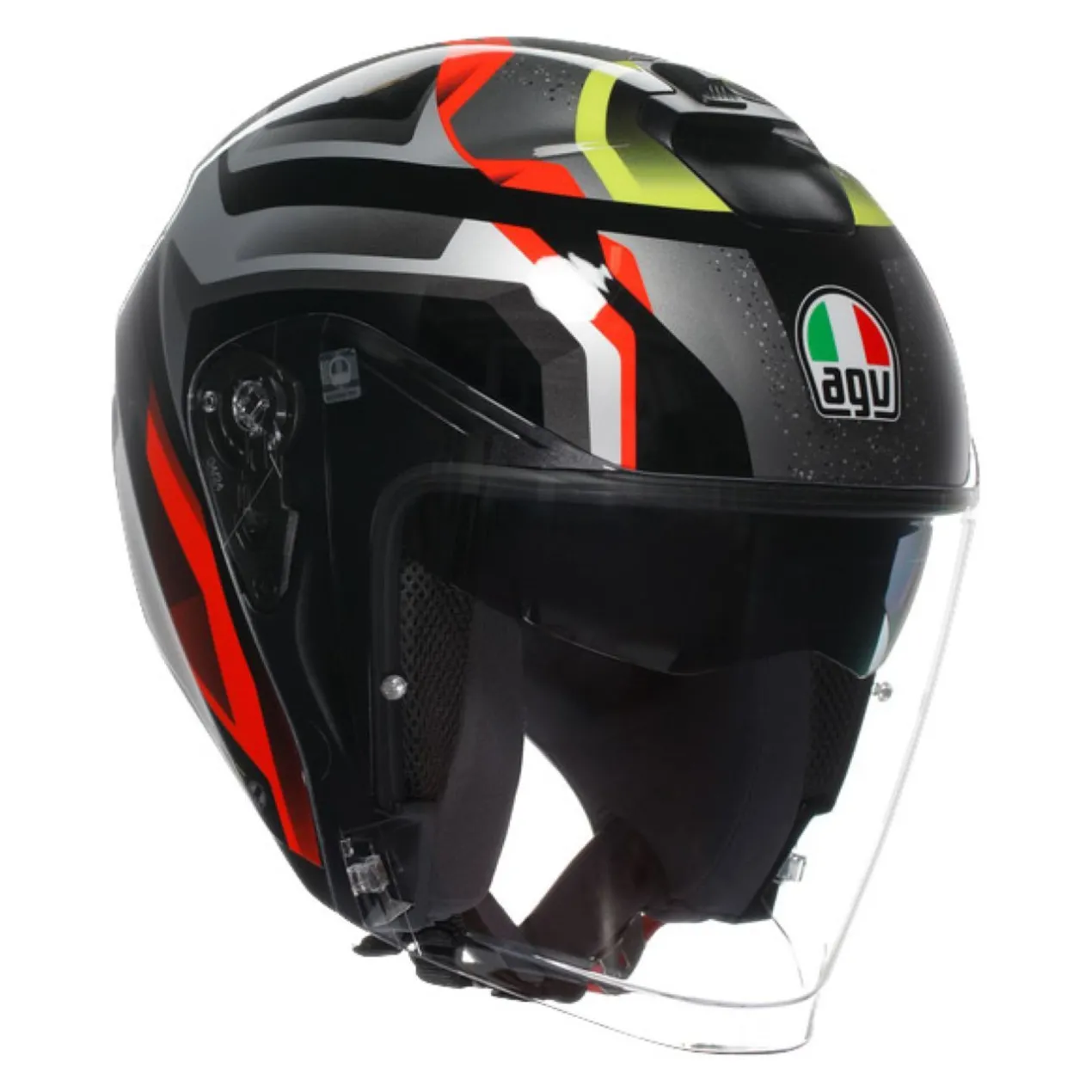 Casco Agv Irides E2206 Zurigo Black/red/yellow Fluo