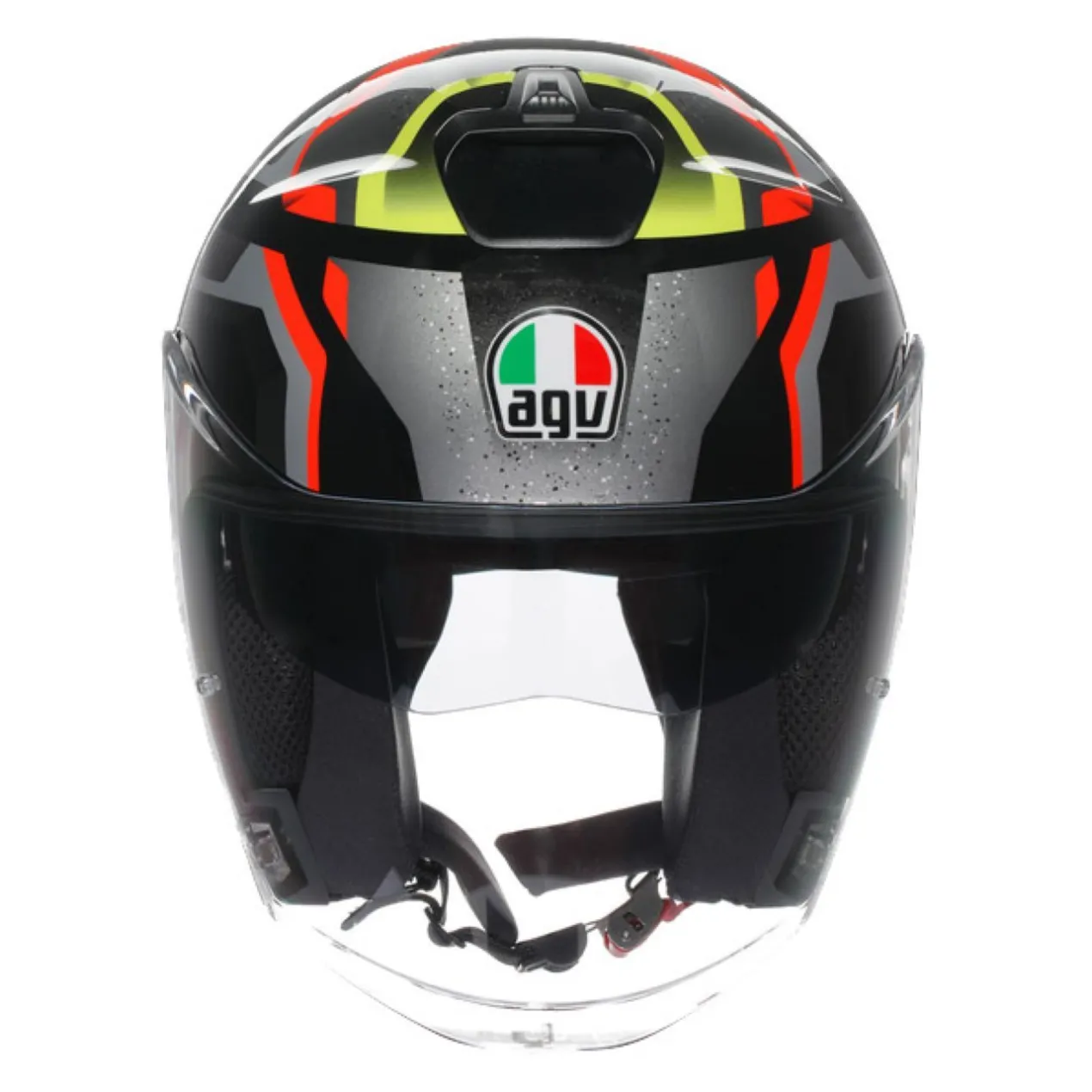 Casco Agv Irides E2206 Zurigo Black/red/yellow Fluo