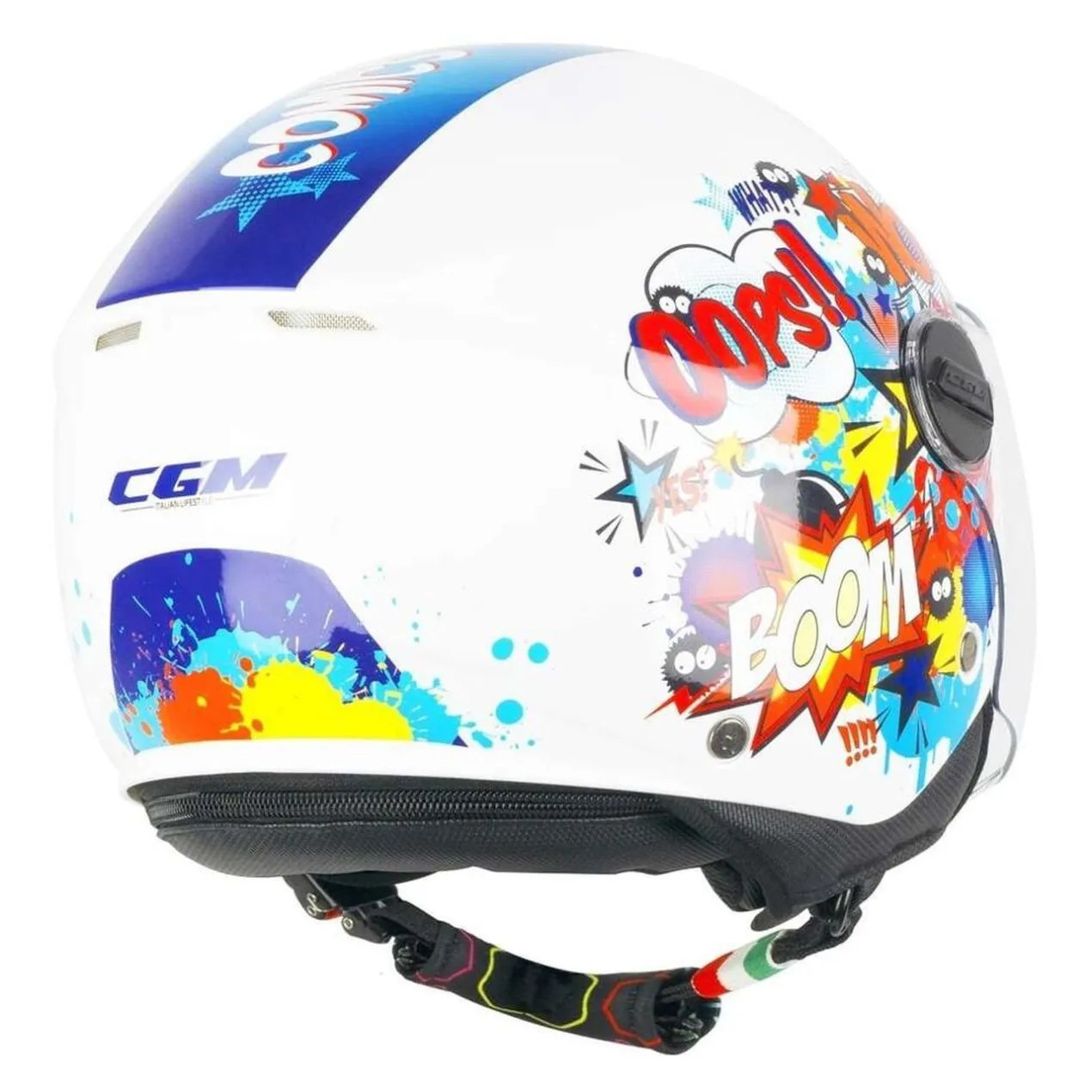 Casco Bambino Cgm 261g Mini Comics Blu Bianco