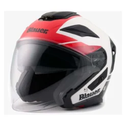Casco Blauer Jet Jj01 Glossy White/red
