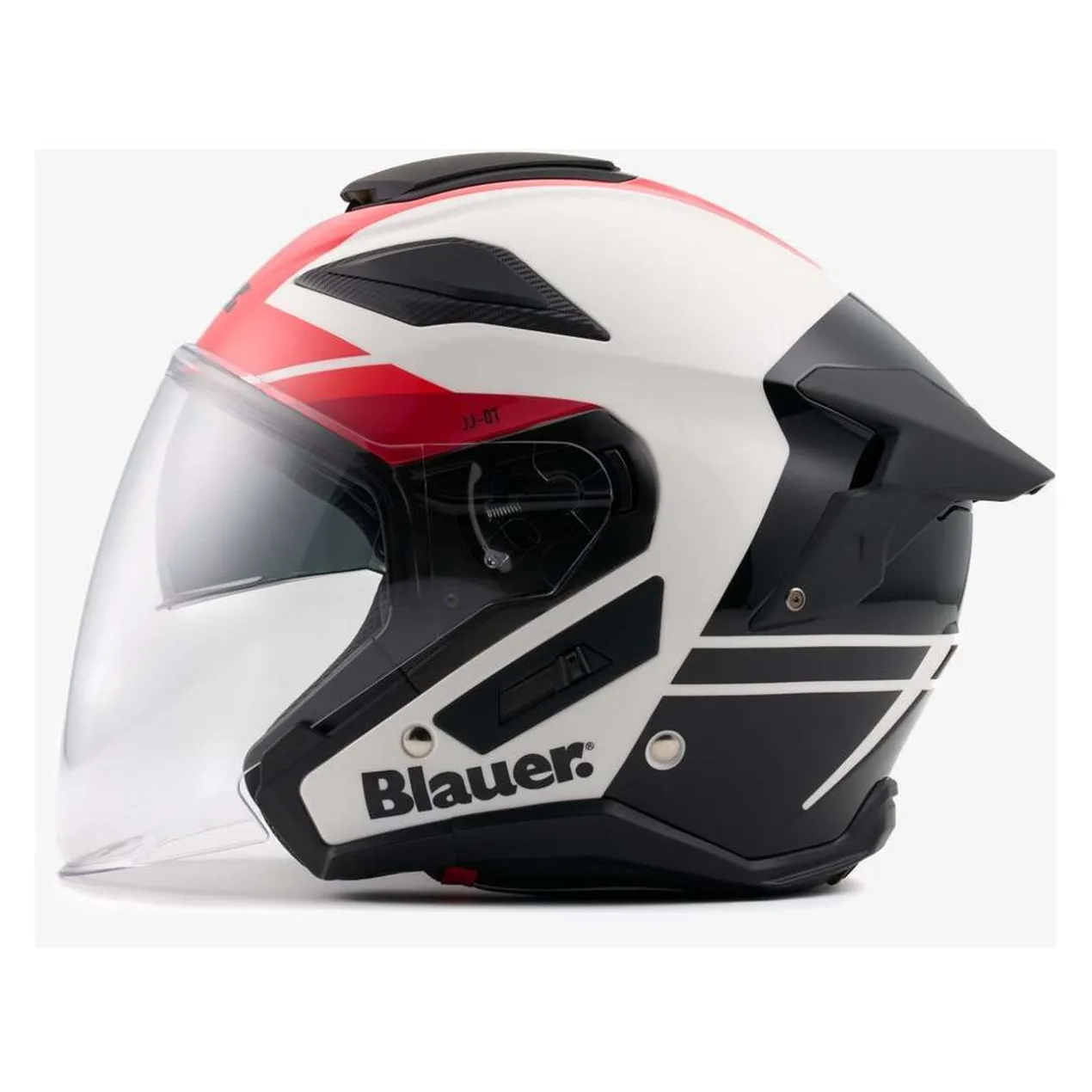 Casco Blauer Jet Jj01 Glossy White/red