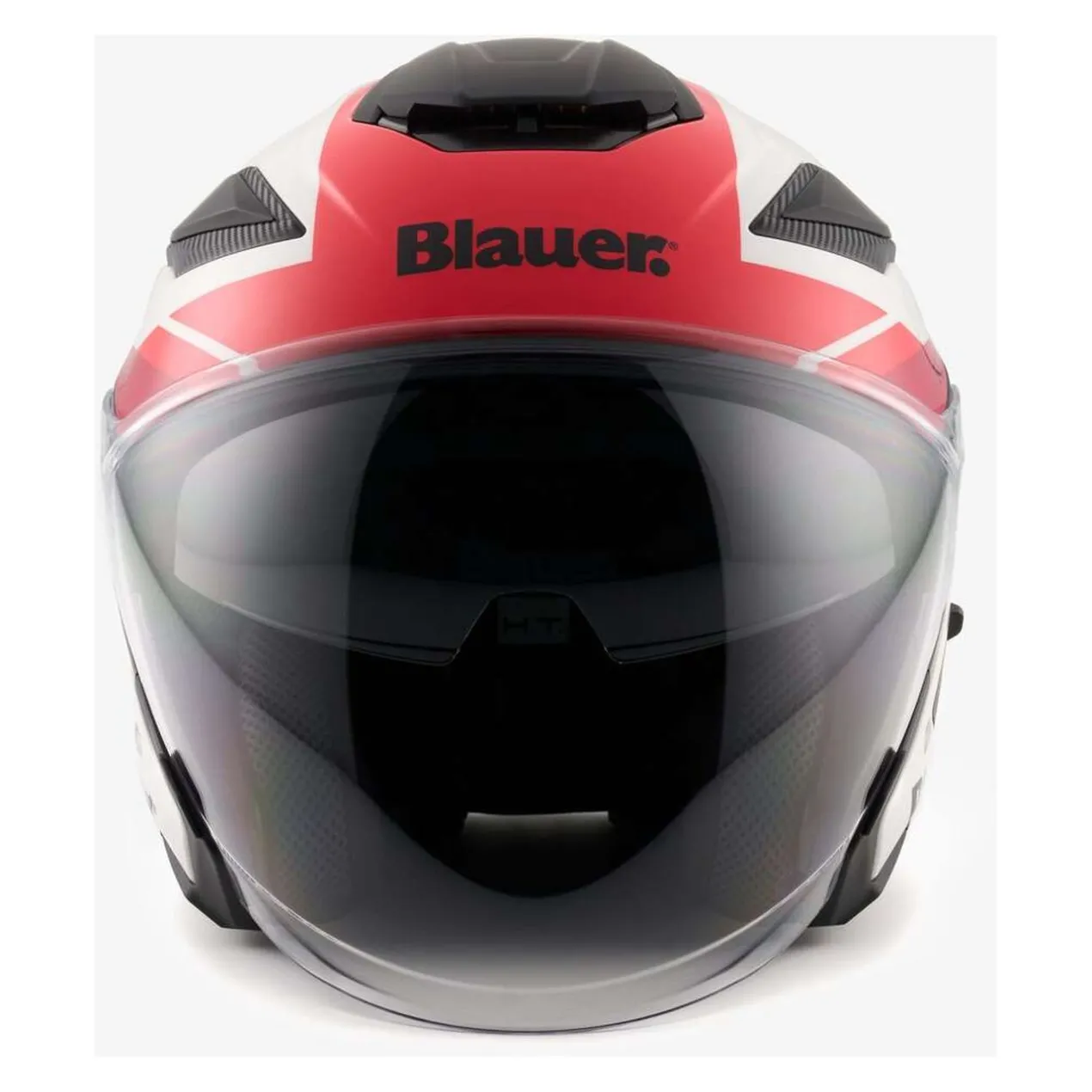 Casco Blauer Jet Jj01 Glossy White/red