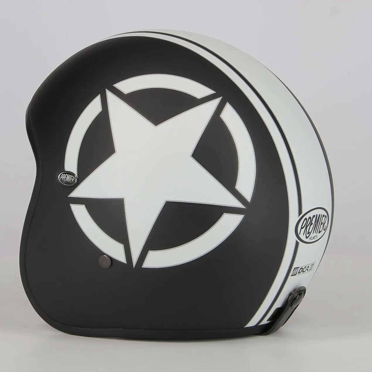 Casco Calotta Piccola Omologata Premier Le Petit Star Nero Opaco