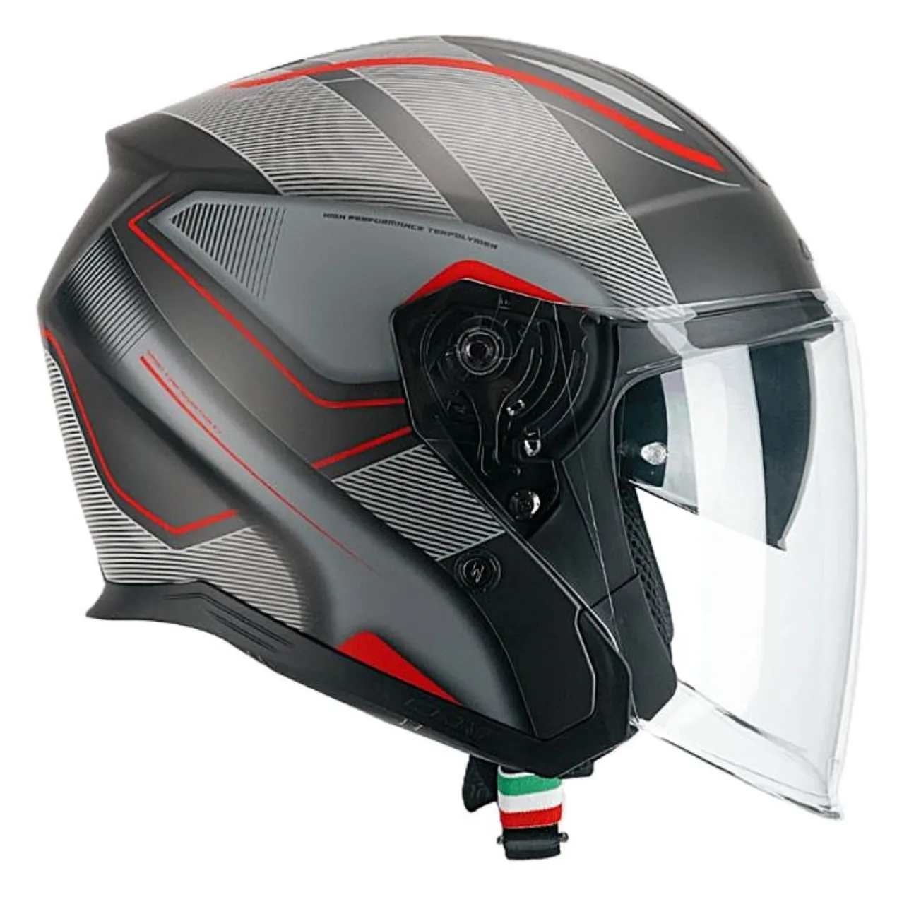 Casco Cgm 136g Rna Sport Grigio Rosso Opaco