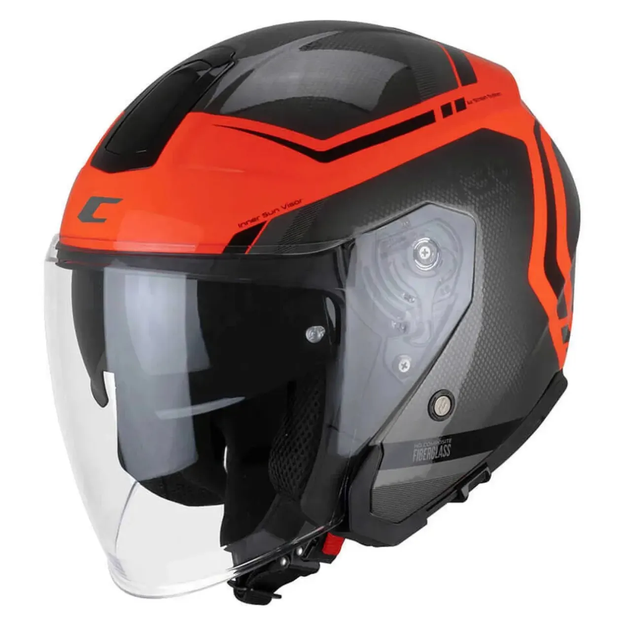 Casco Cgm 136m Rna Fibra Ride Nero Rosso Fluo