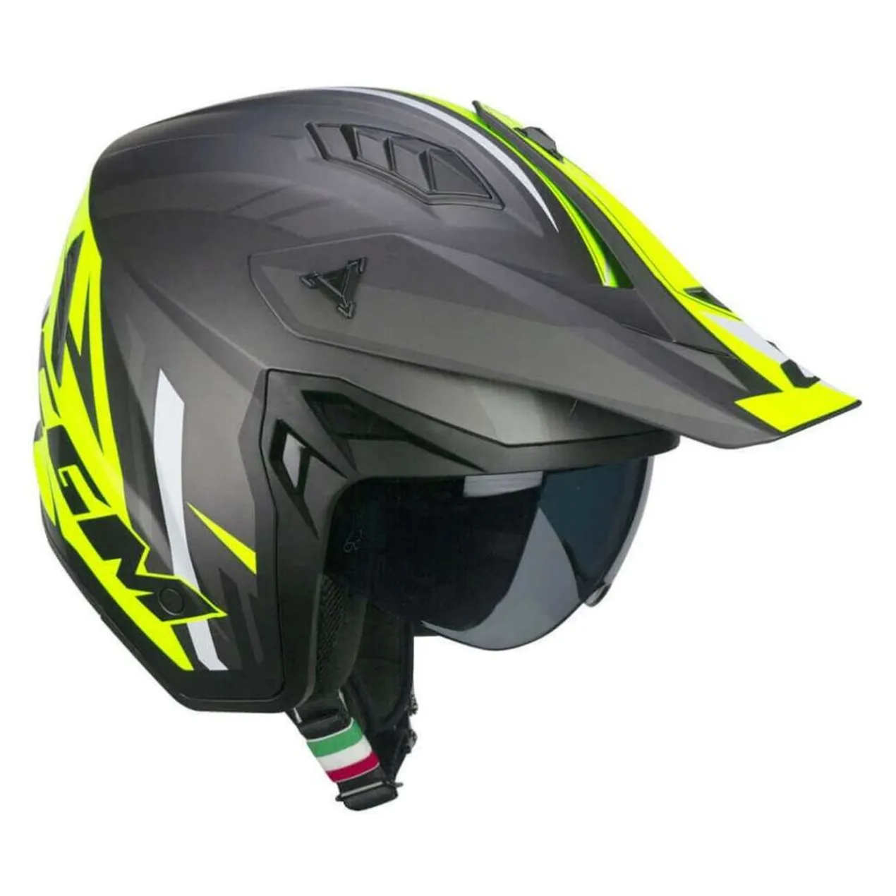 Casco Cgm 155x Rush Sprint Grafite Giallo Fluo