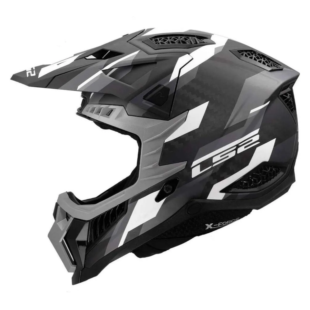 Casco Cross Ls2 Mx703 X-force Phantom Black Grey