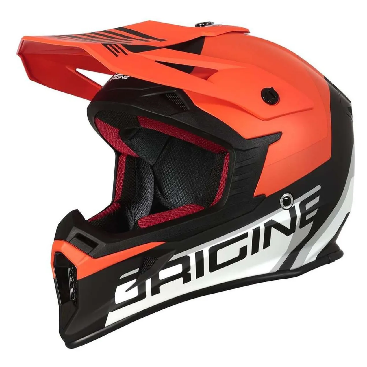 Casco Cross Origine Hero Mx Orange - Black Matt