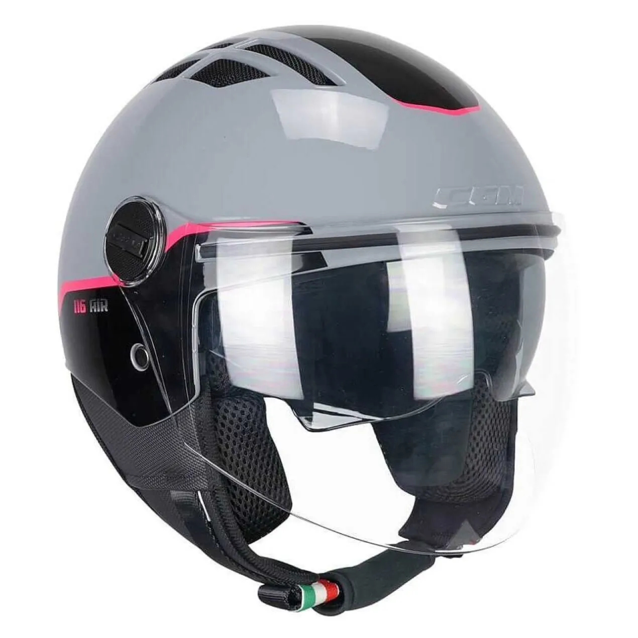 Casco Estivo Cgm 116a Air Mono Grigio Fucsia Fluo