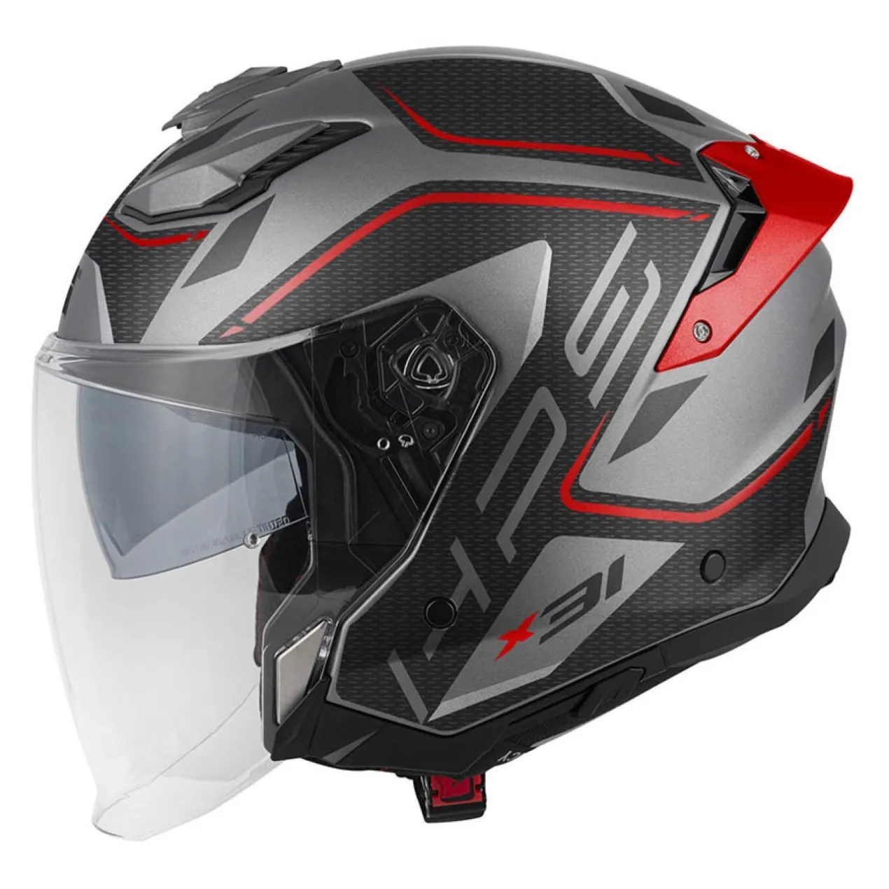 Casco Givi Jet Abs X31f Graphic Impact Titanio Nero Rosso