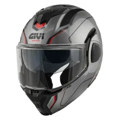 Casco Givi Reversibile X36 Pulse Titanio Nero Rosso