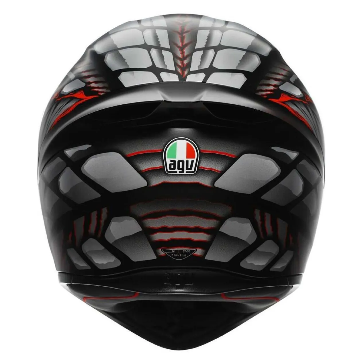 Casco Integrale Agv K1 E2206 Lyzard Matt Black/grey/red
