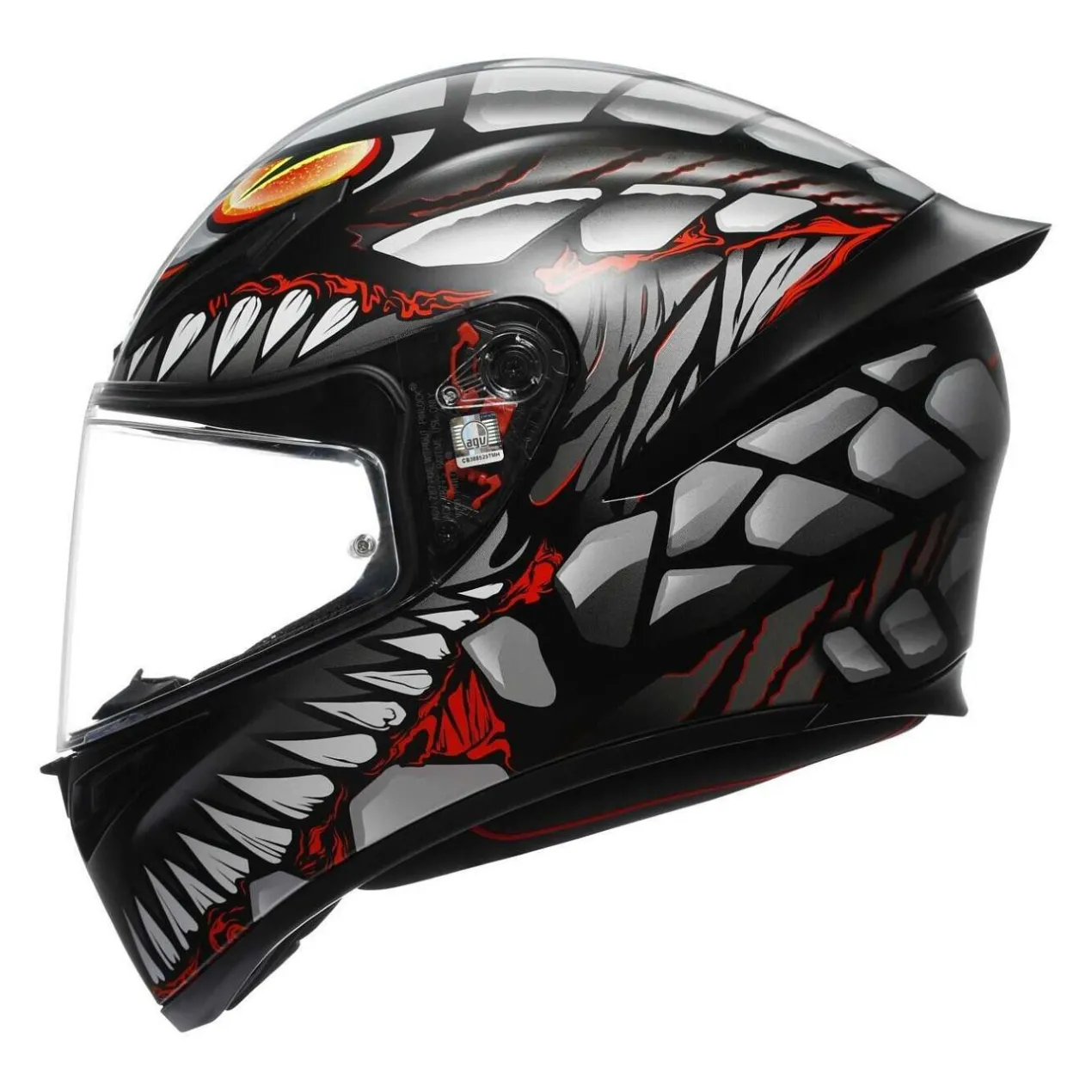 Casco Integrale Agv K1 E2206 Lyzard Matt Black/grey/red