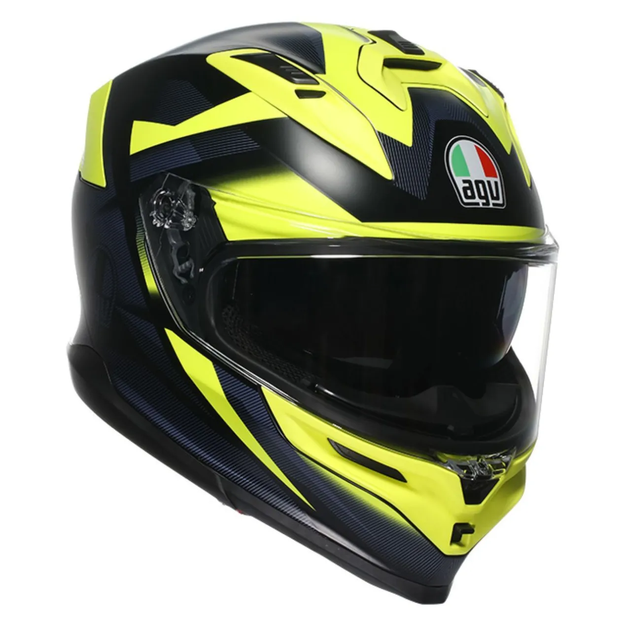 Casco Integrale Agv K7 In Fibra Glimpse Matt Black/yellow Fluo