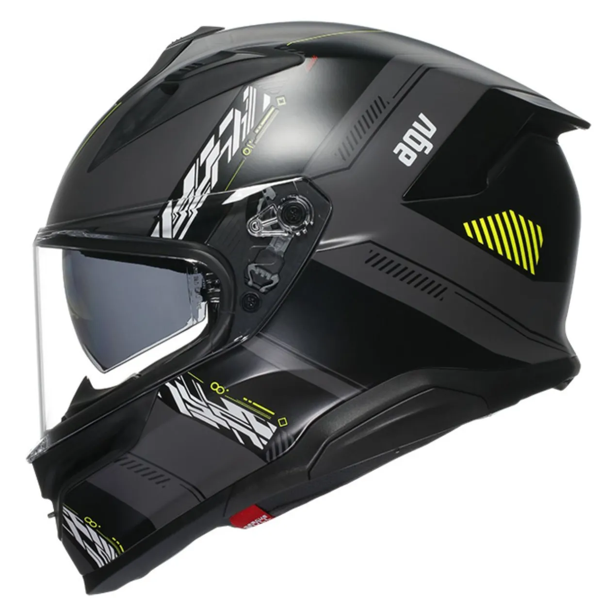 Casco Integrale Agv K7 In Fibra Kyber Matt Grey/yellow Fluo
