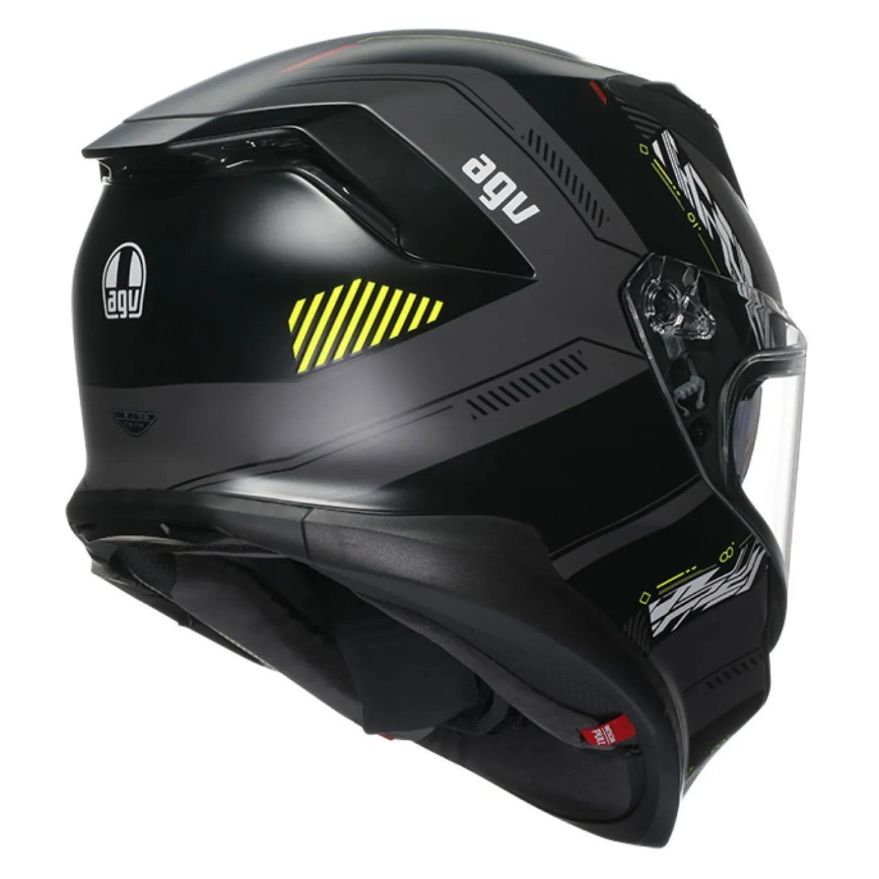 Casco Integrale Agv K7 In Fibra Kyber Matt Grey/yellow Fluo