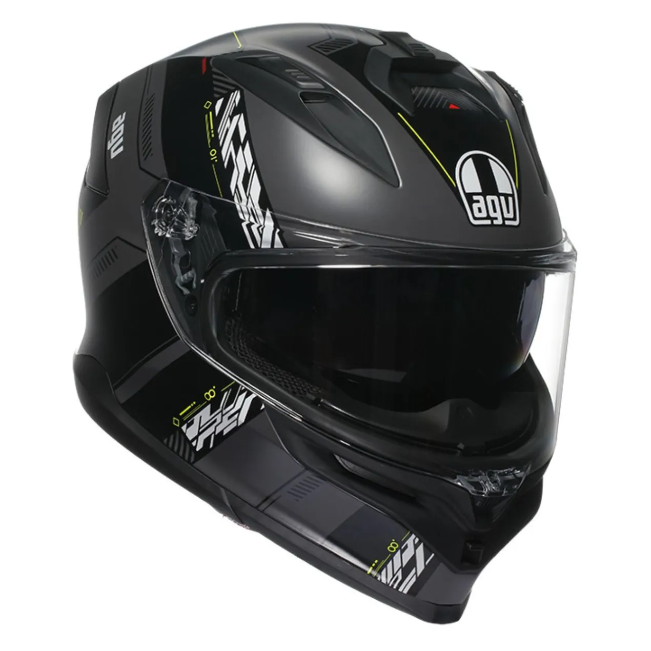 Casco Integrale Agv K7 In Fibra Kyber Matt Grey/yellow Fluo