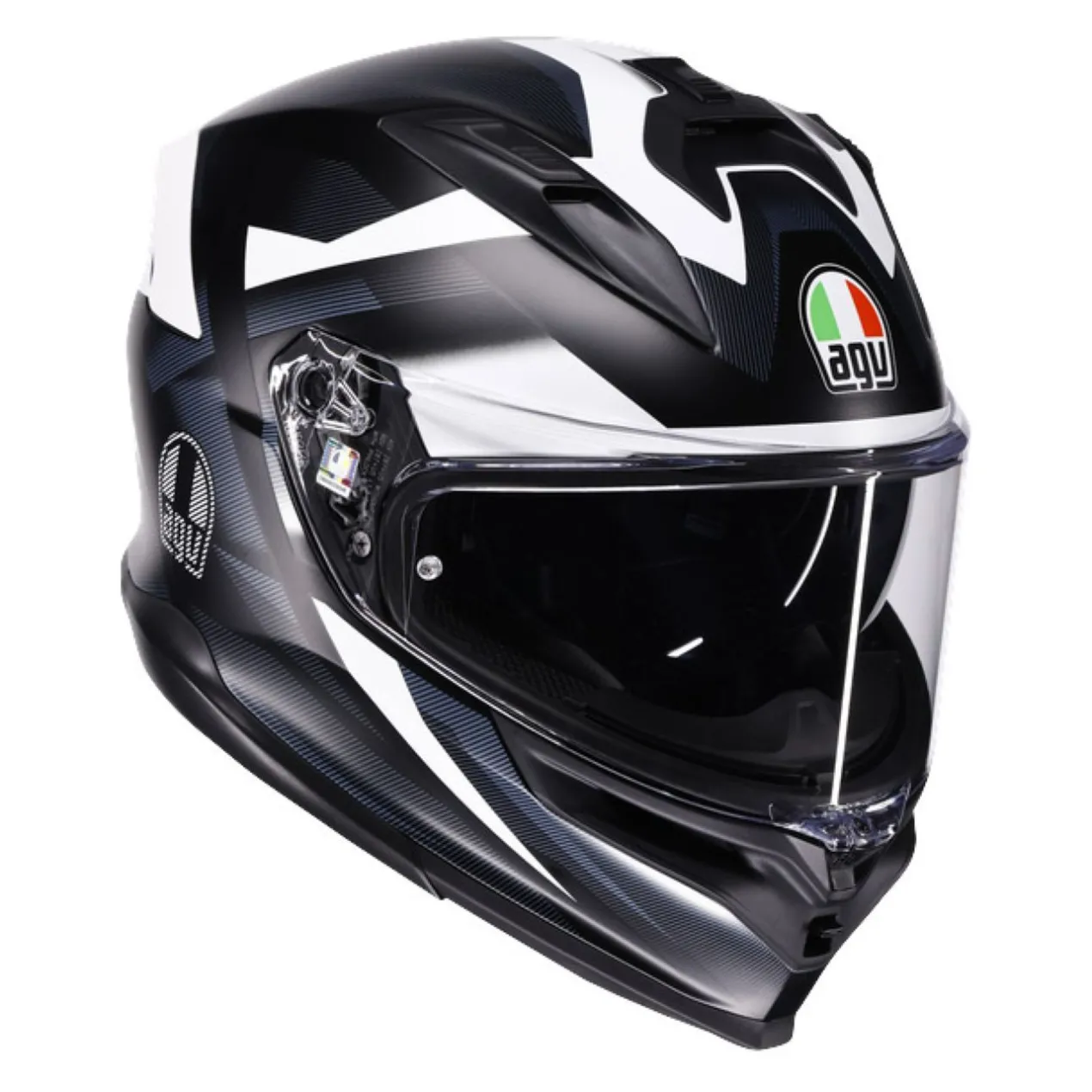 Casco Integrale Agv K7 In Fibra E2206 Glimpse Matt Black/white