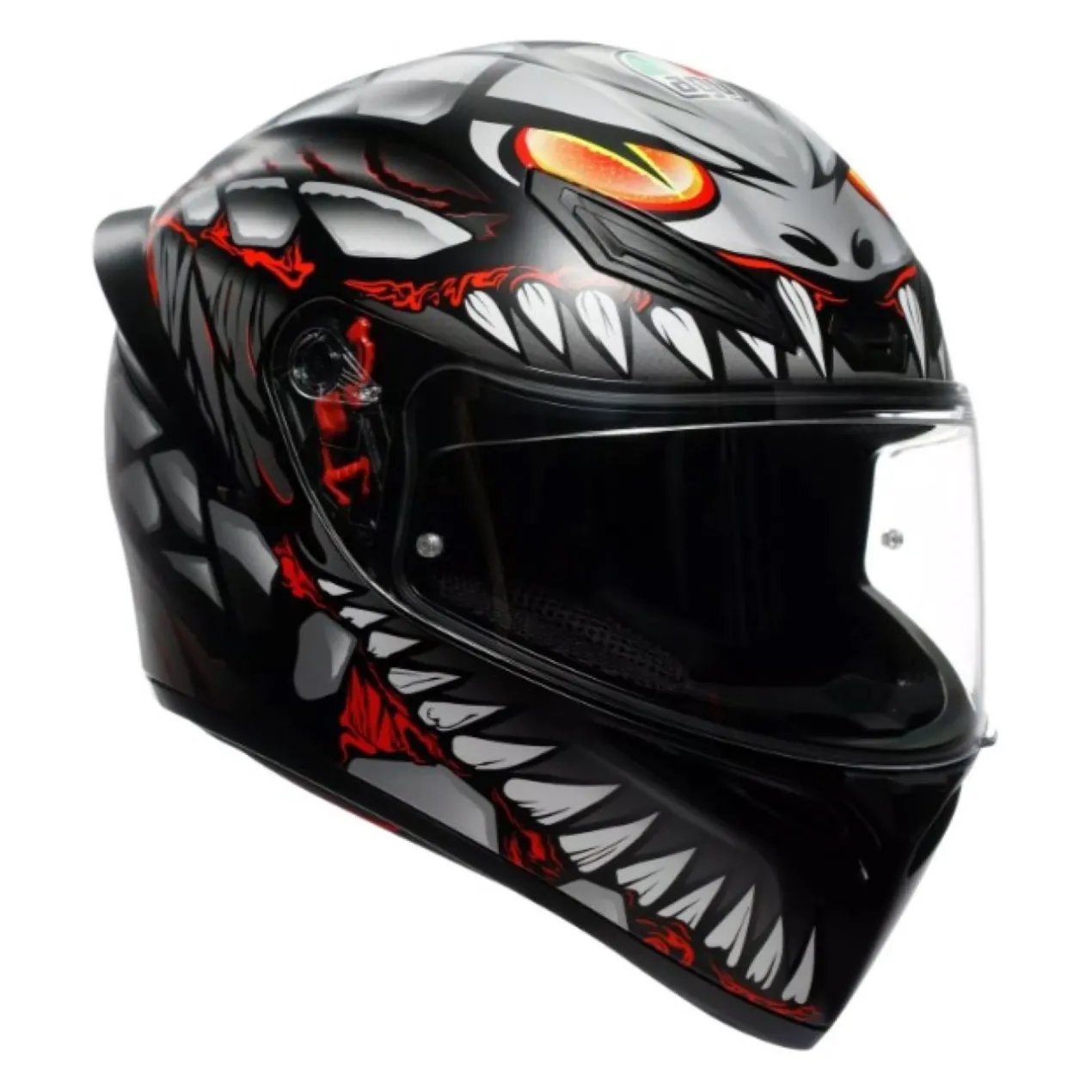 Casco Integrale Agv K1 S E2206 Graphic Lyzard Matt Black/grey/red