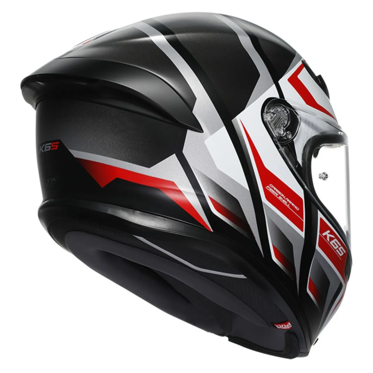Casco Integrale Agv K6 S E2206 Mplk Graphic Karve Matt Black/white/red