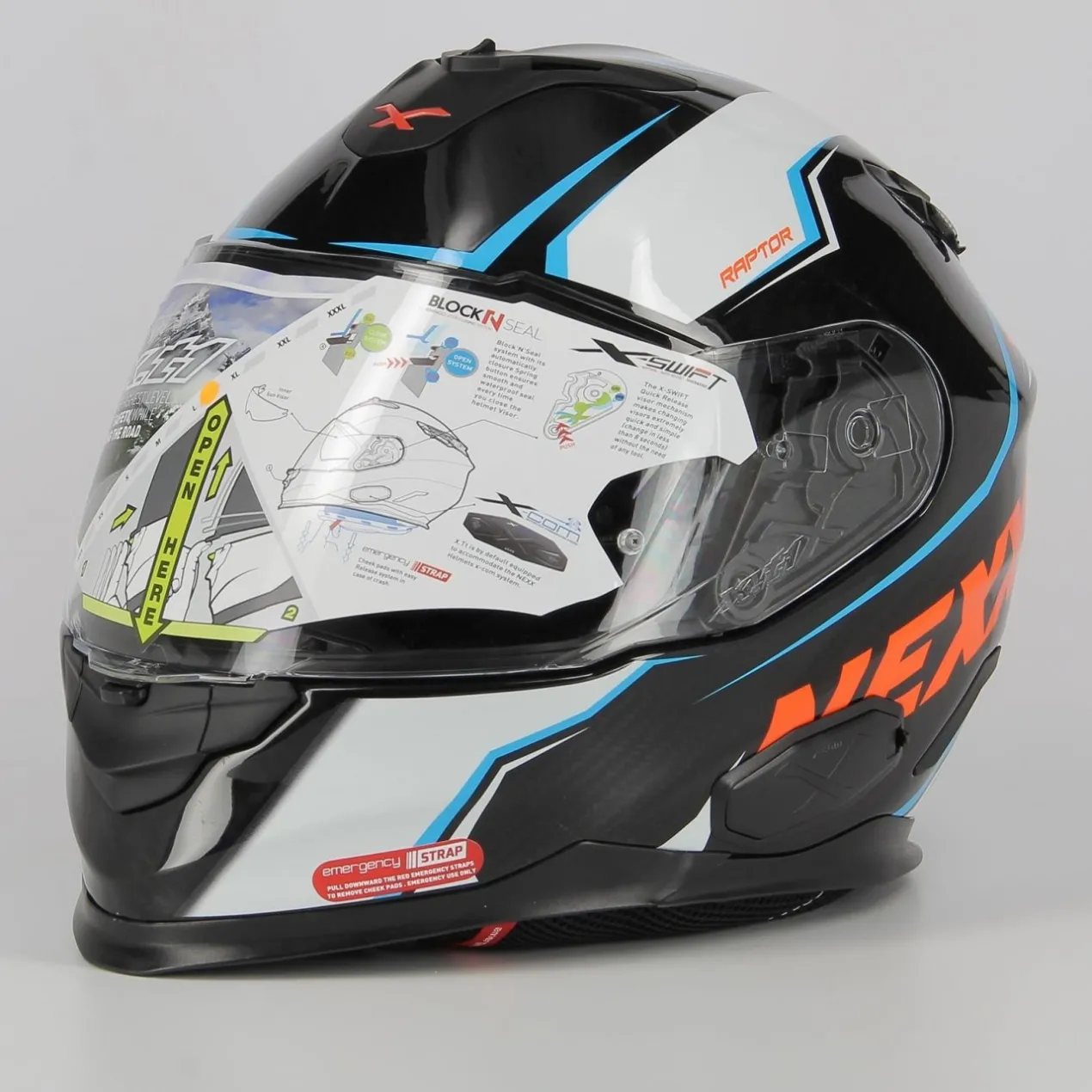 Casco Integrale Carbonio Nexx X.t1 Carbon Raptor White Orange
