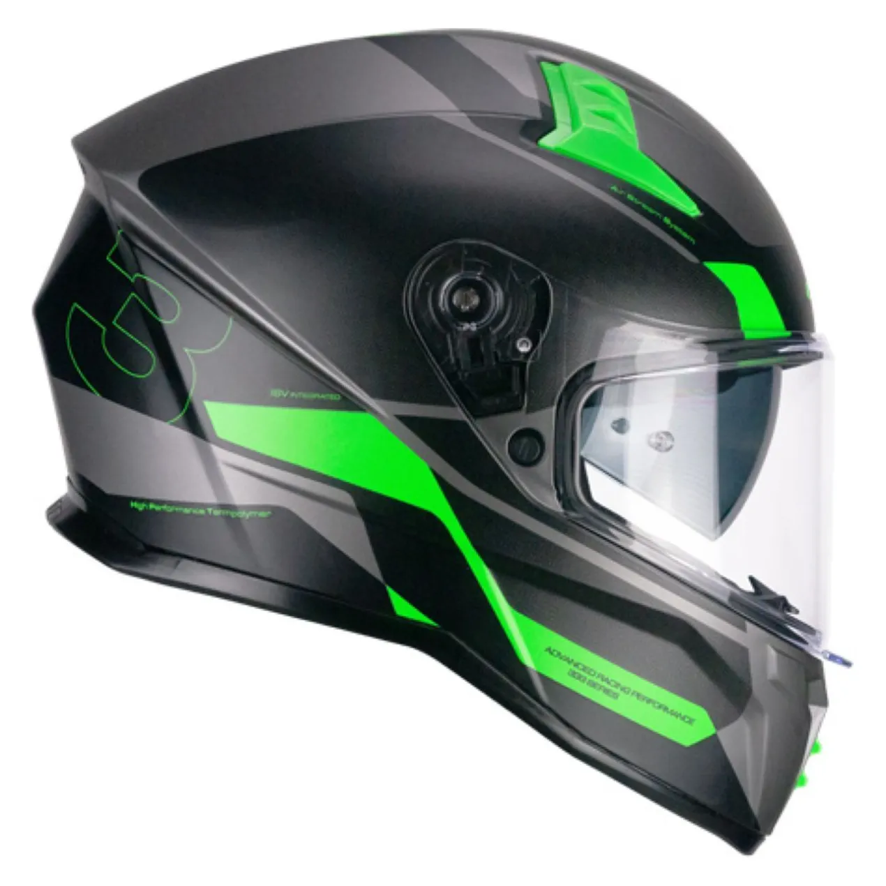 Casco Integrale Cgm 333g Onyx Sport Grigio Verde Fluo Op