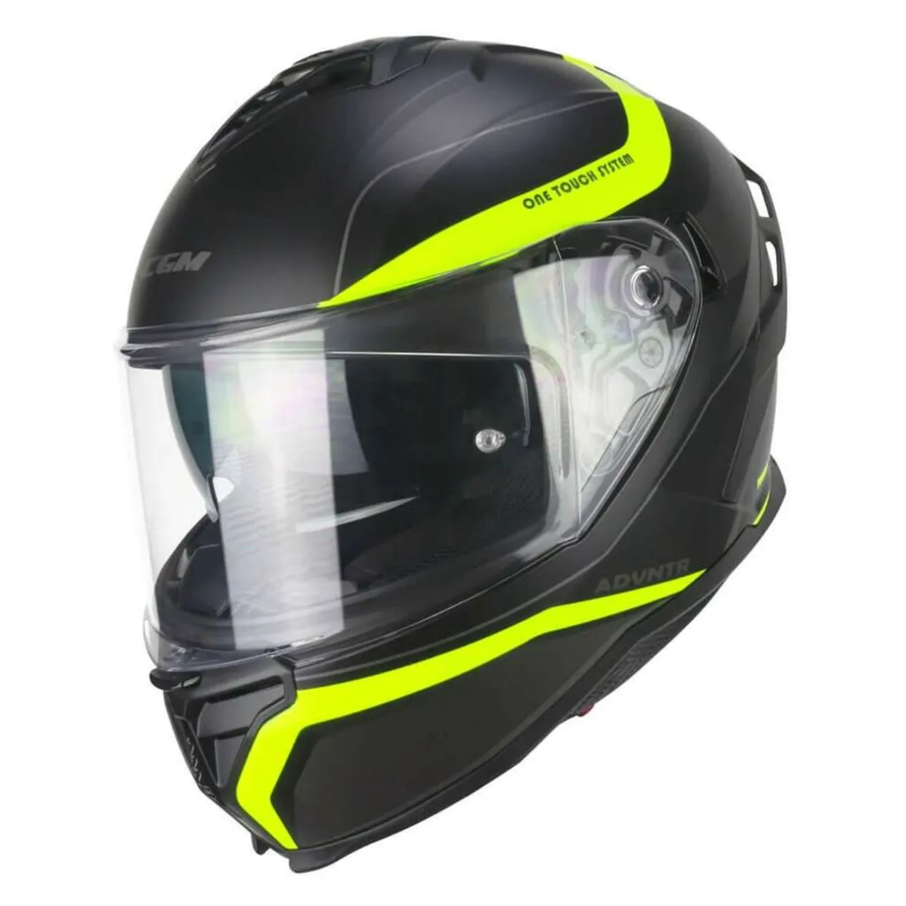 Casco Integrale Cgm 363x Shot Run Nero Giallo Fluo Opa