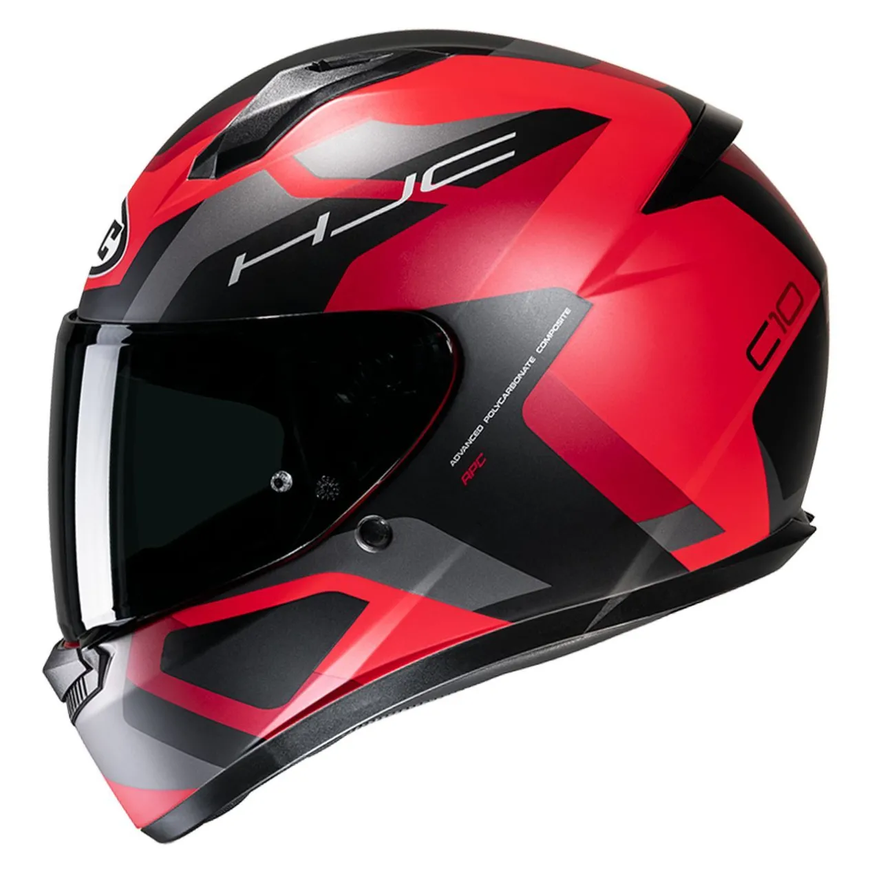 Casco Integrale Hjc C10 Tins Rosso Nero Opaco