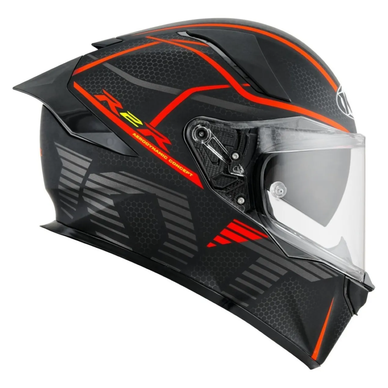 Casco Integrale Kyt R2r Concept Matt Black/red