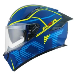 Casco Integrale Kyt R2r Concept Matt Blue/yellow