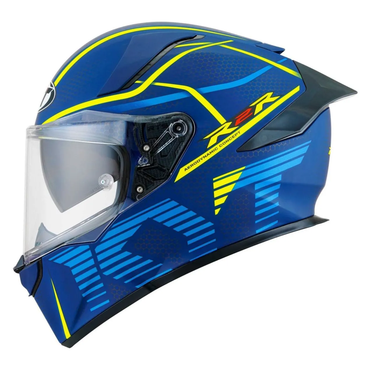 Casco Integrale Kyt R2r Concept Matt Blue/yellow