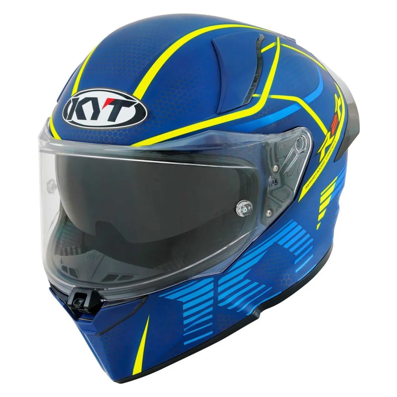 Casco Integrale Kyt R2r Concept Matt Blue/yellow