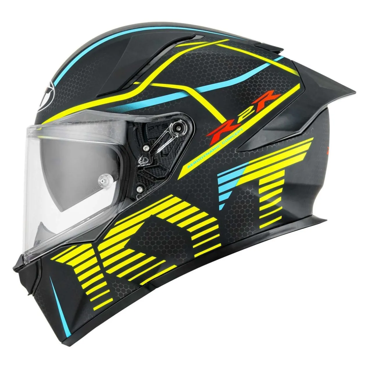 Casco Integrale Kyt R2r Concept Matt Black/yellow