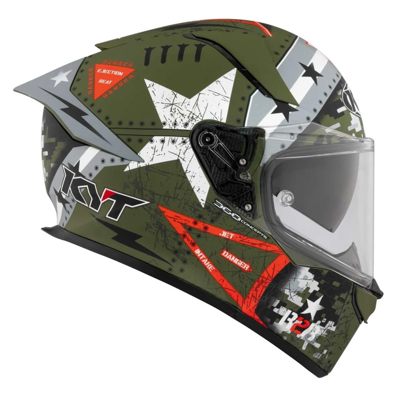 Casco Integrale Kyt R2r Max Assault Matt Army Green