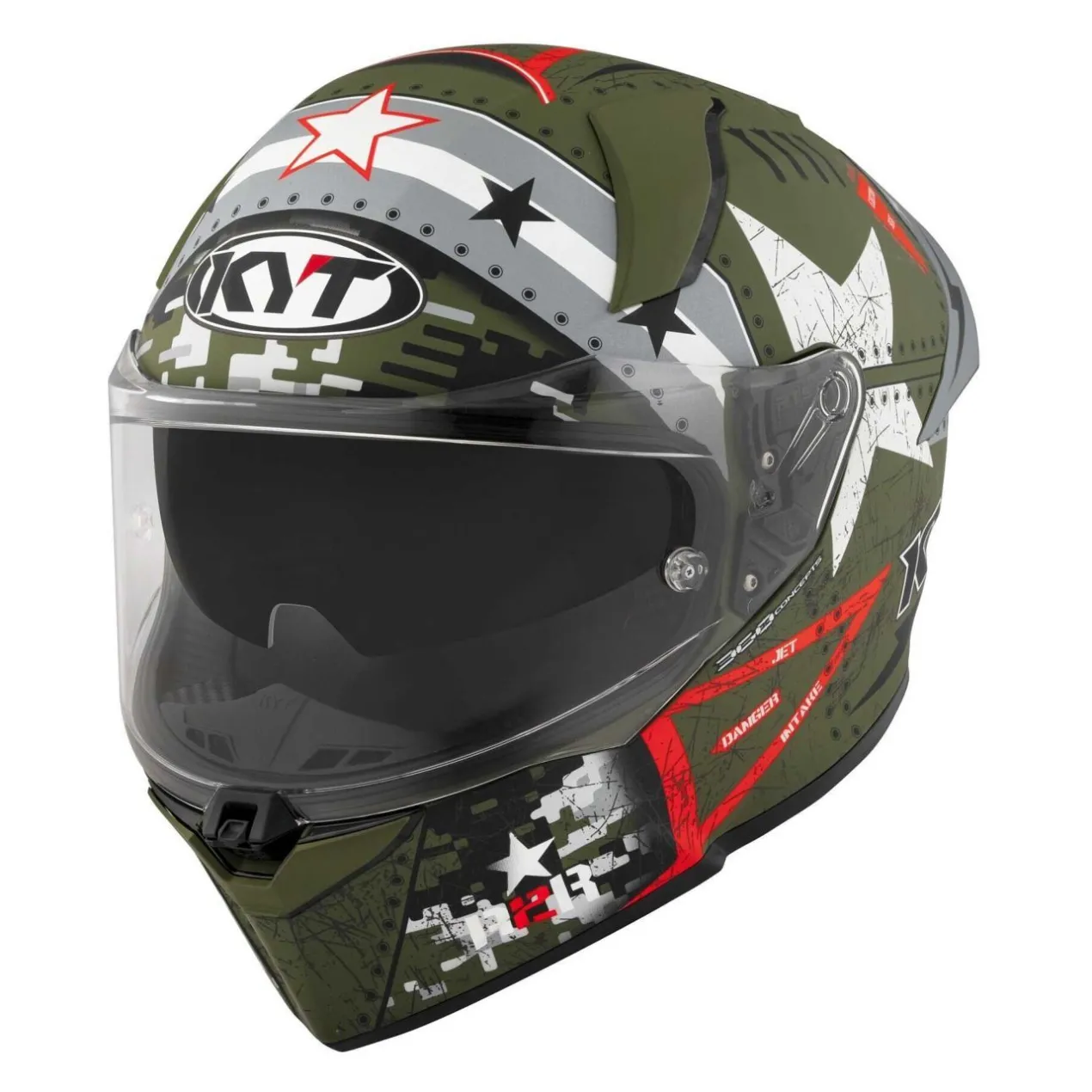Casco Integrale Kyt R2r Max Assault Matt Army Green