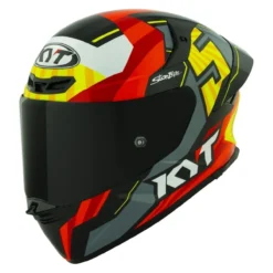 Casco Integrale Kyt Tt-revo Flux Red/yellow
