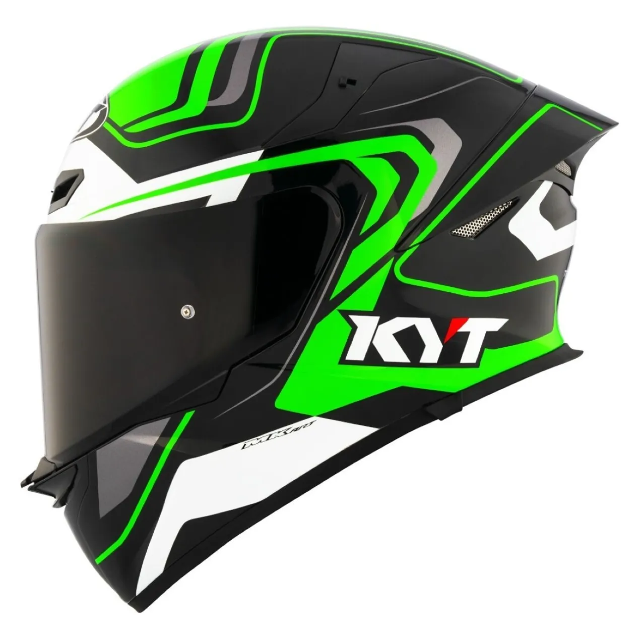 Casco Integrale Kyt Tt-revo Overtech Green Fluo/white