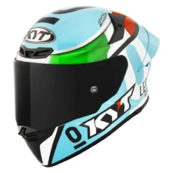 Casco Integrale Kyt Tt-revo Replica Leopard Tricolore Light Blue