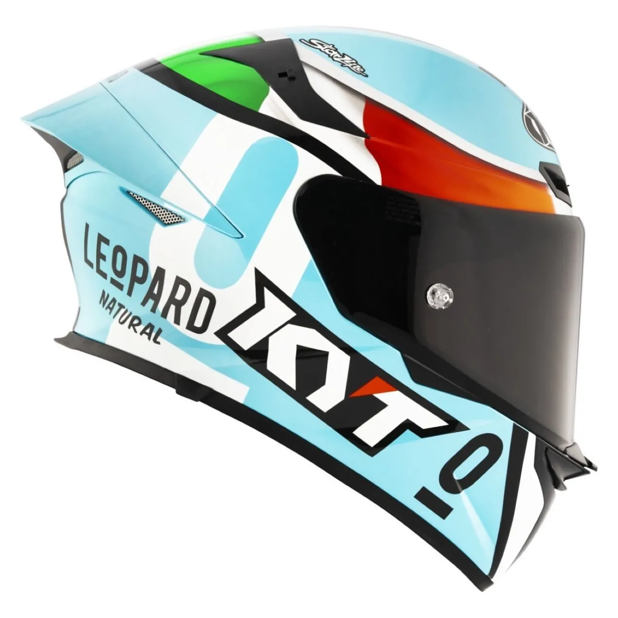 Casco Integrale Kyt Tt-revo Replica Leopard Tricolore Light Blue