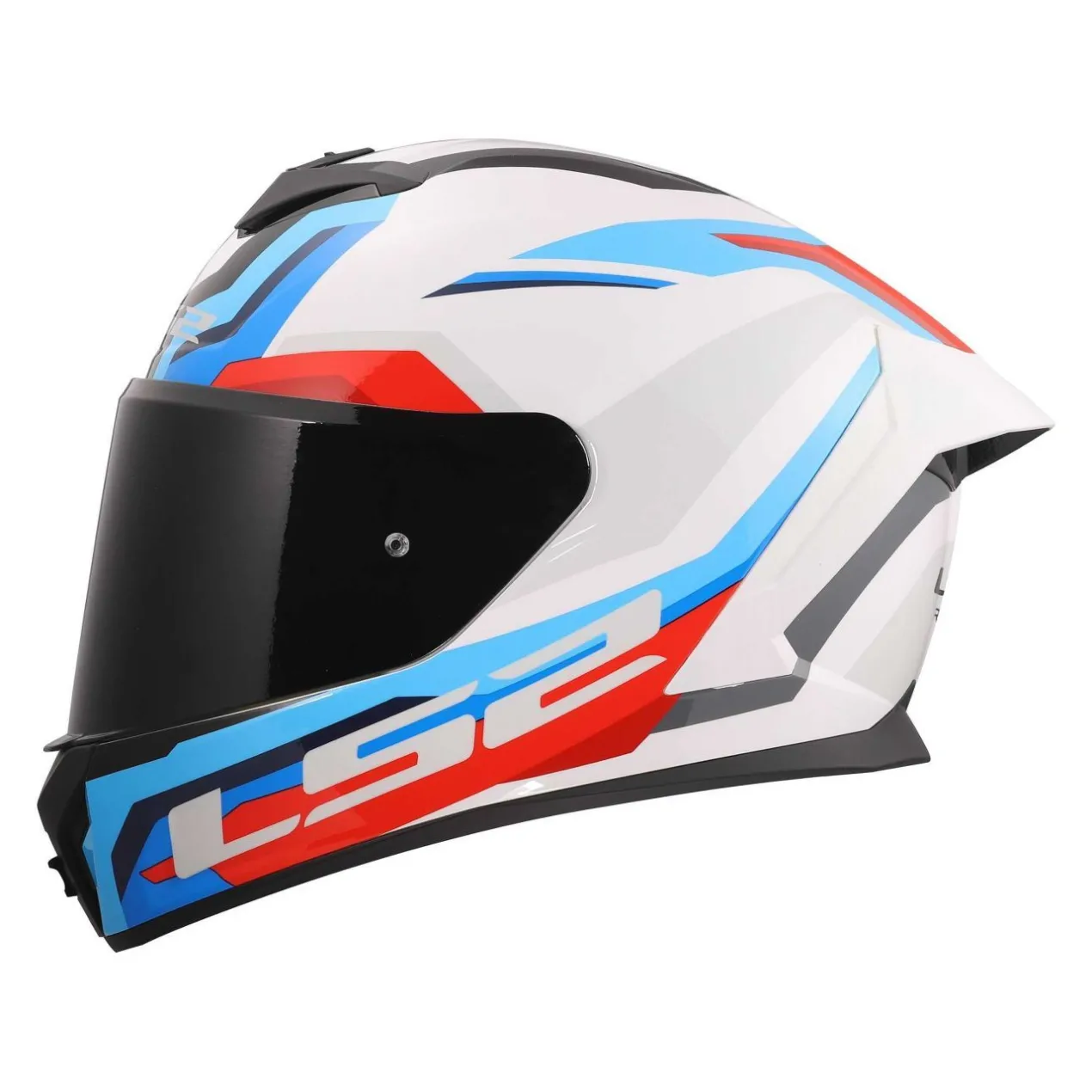Casco Integrale Ls2 Ff820 Rapid III Hyper White Blue Red