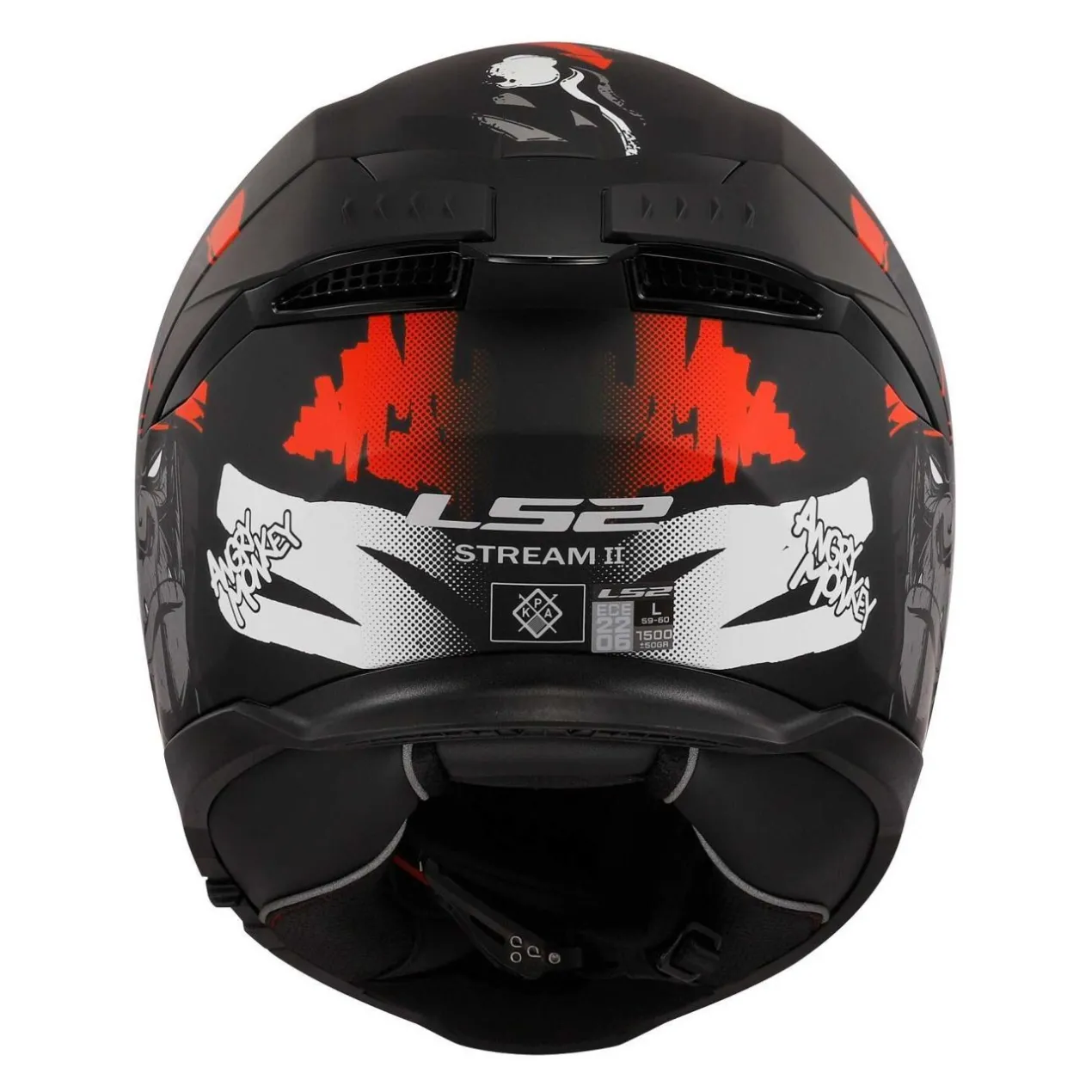 Casco Integrale Ls2 Ff808 Stream II Angry Monkey M.black Red