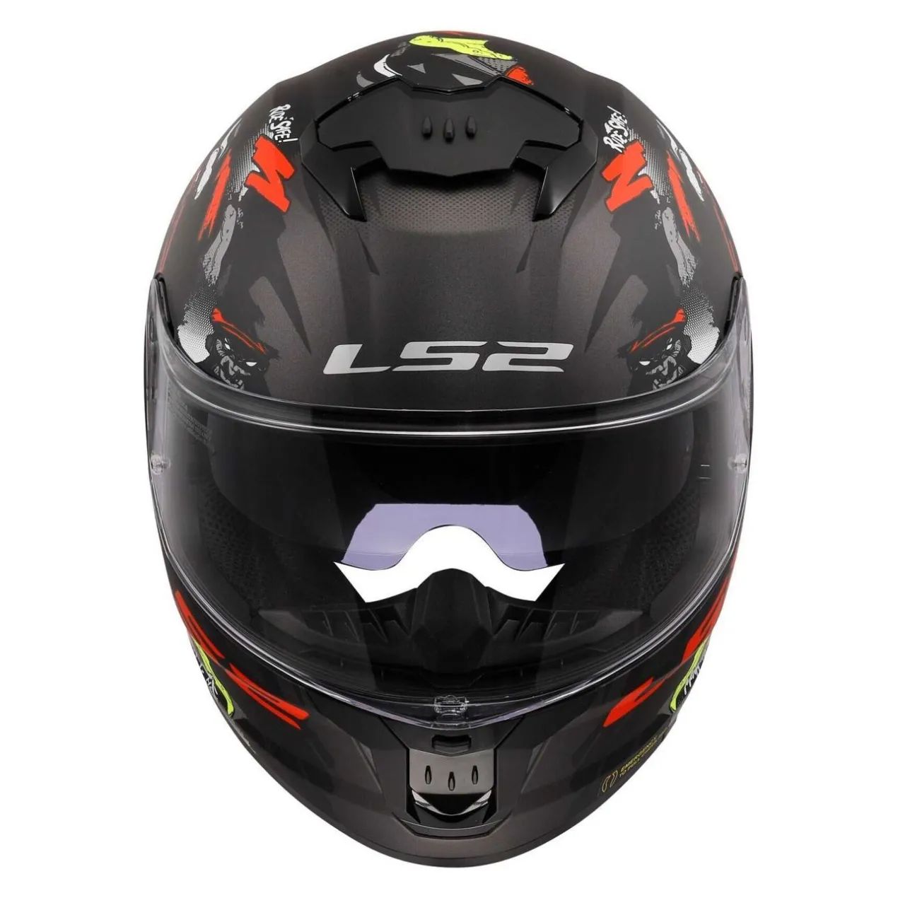 Casco Integrale Ls2 Ff808 Stream II Angry Monkey M.black Red
