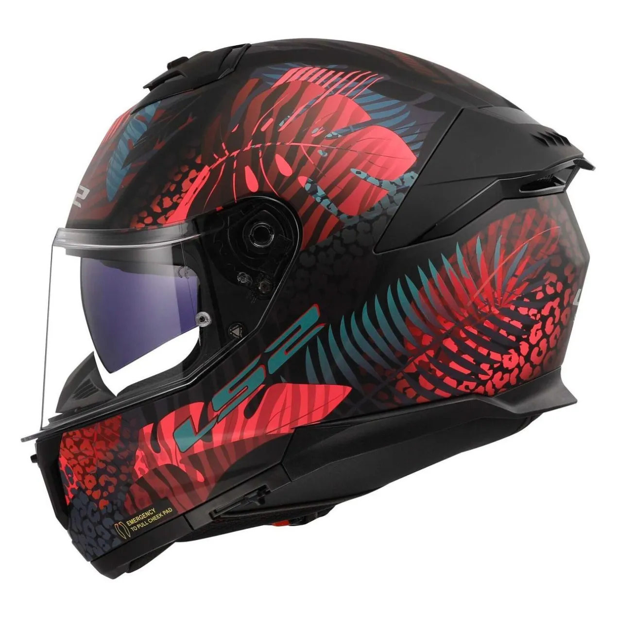 Casco Integrale Ls2 Ff808 Stream II Jungle M.black Pink Blue