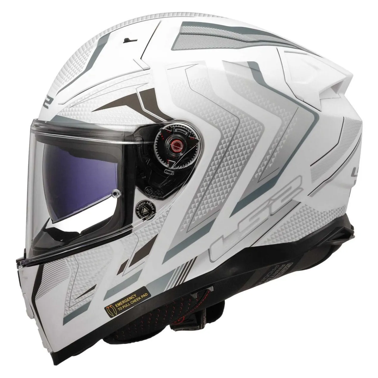 Casco Integrale Ls2 Ff811 Vector II Alizer M.white Silver
