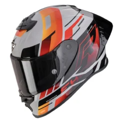 Casco Integrale Scorpion Exo-r1 Evo II Air Adrenaline Grigio Rosso Arancio
