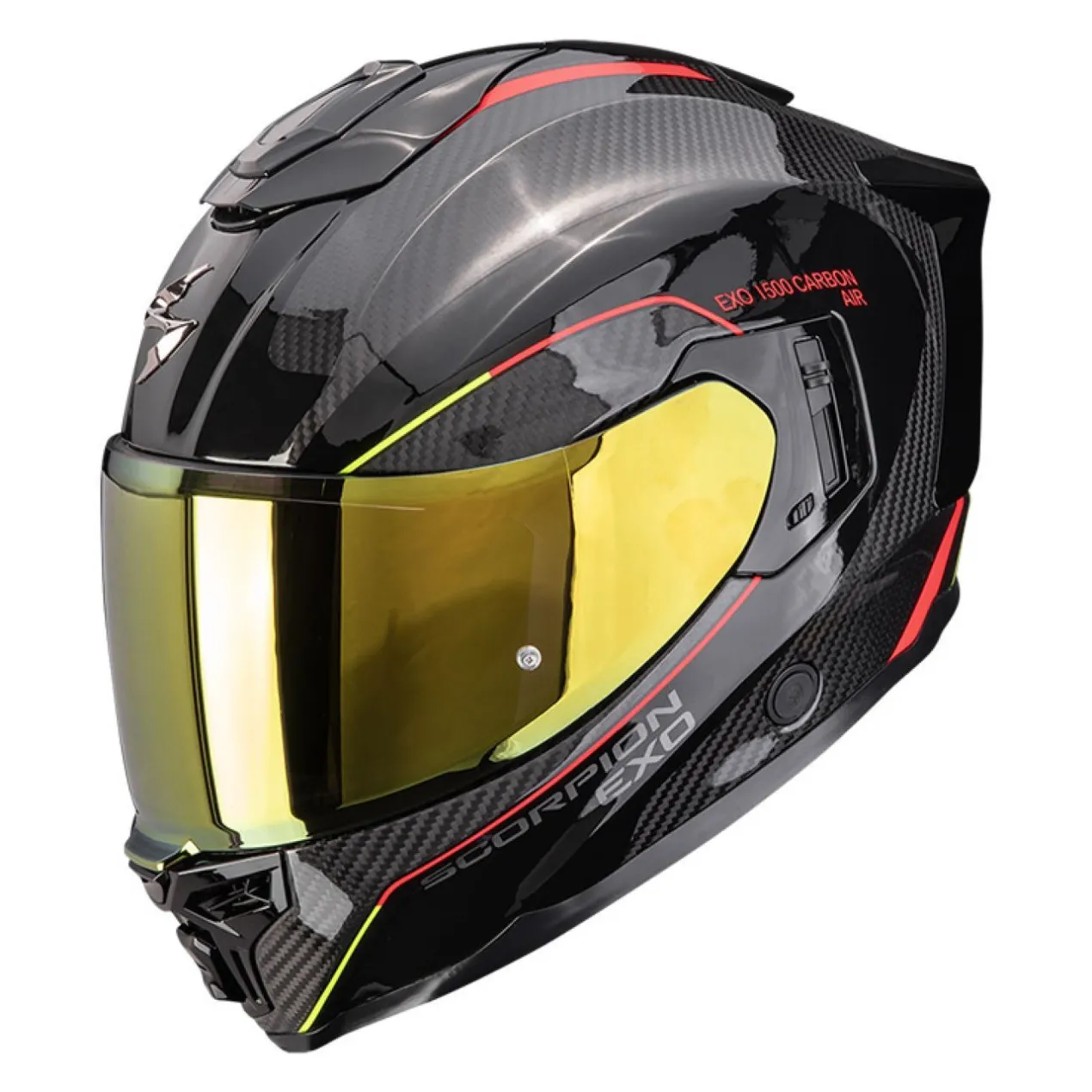 Casco Integrale Scorpion Exo-1500 Carbon Air Mundi Nero Rosso Giallo